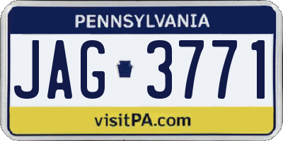 PA license plate JAG3771
