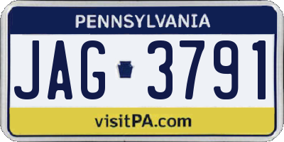 PA license plate JAG3791