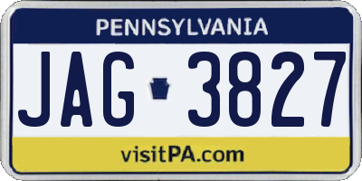 PA license plate JAG3827