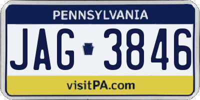 PA license plate JAG3846