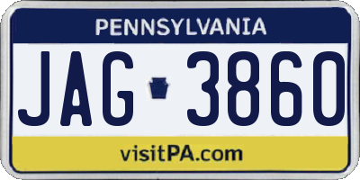 PA license plate JAG3860