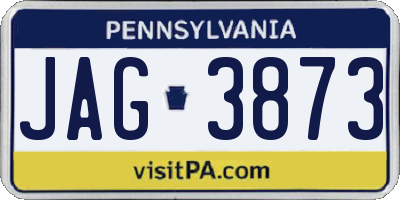 PA license plate JAG3873
