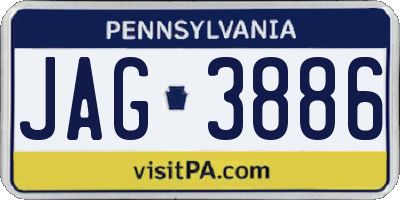 PA license plate JAG3886