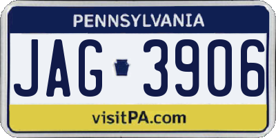 PA license plate JAG3906