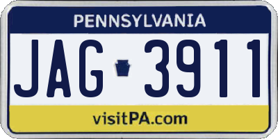 PA license plate JAG3911