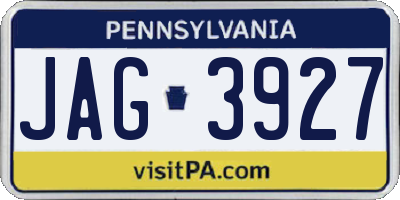 PA license plate JAG3927