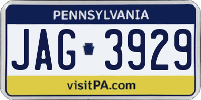 PA license plate JAG3929