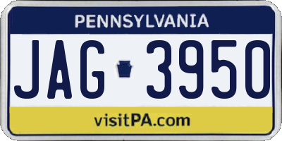 PA license plate JAG3950
