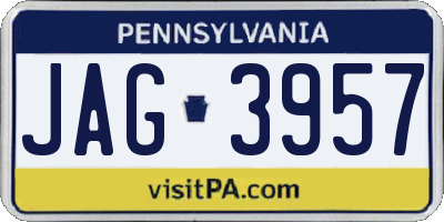 PA license plate JAG3957