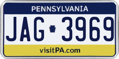 PA license plate JAG3969