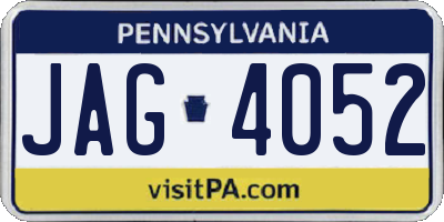 PA license plate JAG4052