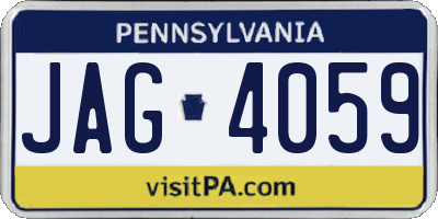 PA license plate JAG4059