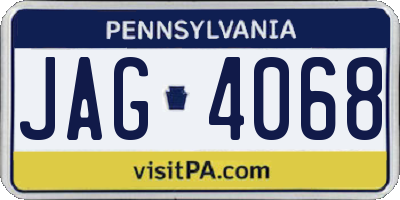 PA license plate JAG4068