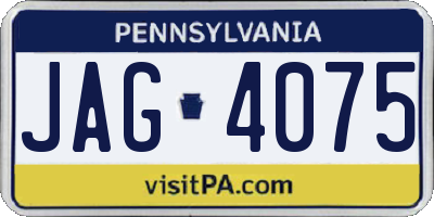 PA license plate JAG4075
