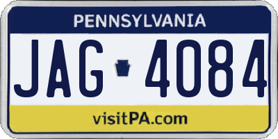 PA license plate JAG4084