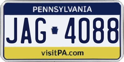 PA license plate JAG4088