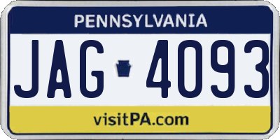 PA license plate JAG4093
