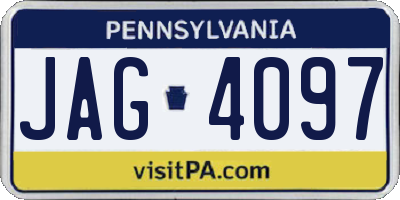 PA license plate JAG4097