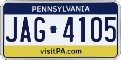 PA license plate JAG4105