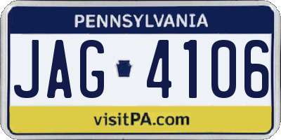 PA license plate JAG4106