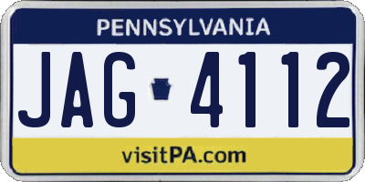 PA license plate JAG4112