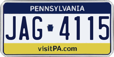 PA license plate JAG4115