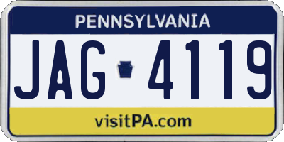 PA license plate JAG4119