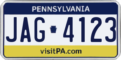 PA license plate JAG4123