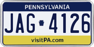 PA license plate JAG4126