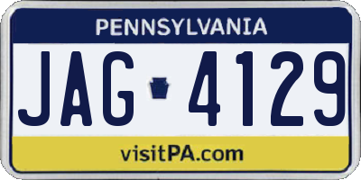 PA license plate JAG4129