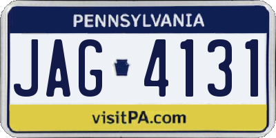 PA license plate JAG4131