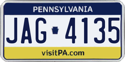 PA license plate JAG4135