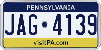 PA license plate JAG4139