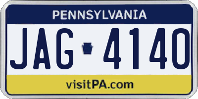 PA license plate JAG4140