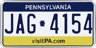 PA license plate JAG4154