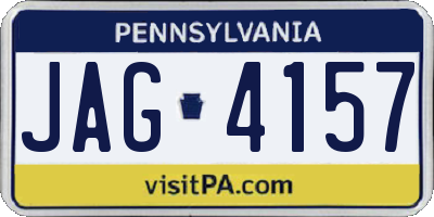 PA license plate JAG4157