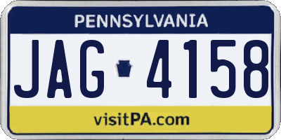 PA license plate JAG4158