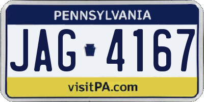 PA license plate JAG4167