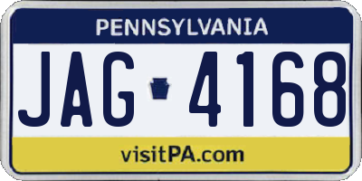 PA license plate JAG4168