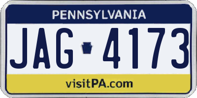 PA license plate JAG4173