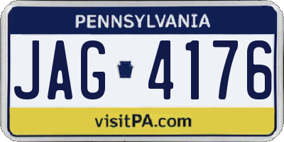 PA license plate JAG4176