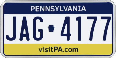 PA license plate JAG4177