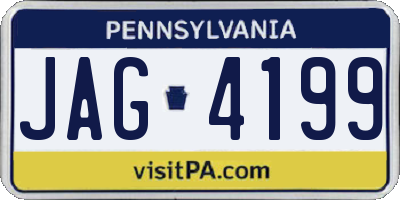 PA license plate JAG4199