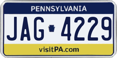 PA license plate JAG4229