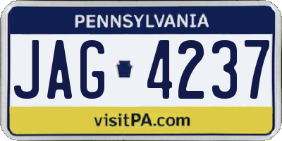PA license plate JAG4237