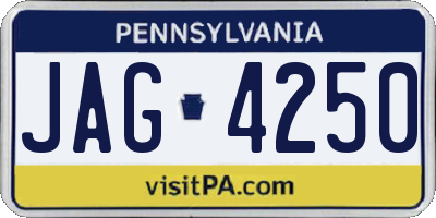 PA license plate JAG4250