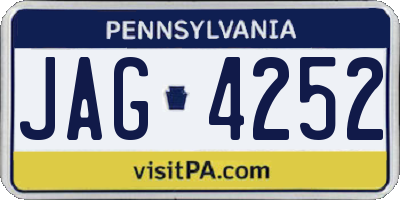 PA license plate JAG4252