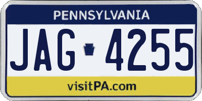 PA license plate JAG4255