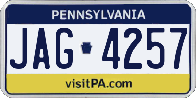 PA license plate JAG4257