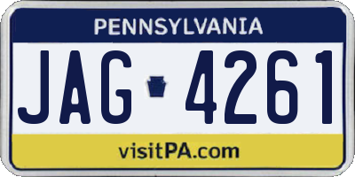 PA license plate JAG4261